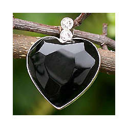 Queen of Hearts Obsidian Heart Pendant