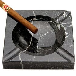 Black Marble Square Cigar Ashtray