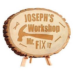 Mr. Fix It Personalized Basswood Log Sign