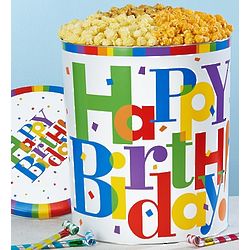 Big Happy Birthday 3 Flavor Popcorn Tin