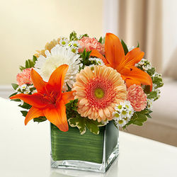 Healing Tears Peach, Orange, and White Bouquet