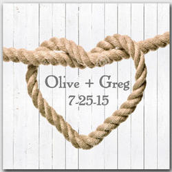 Bride and Groom's Personalized Heart Knot Canvas Print