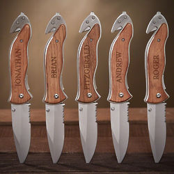 5 Personalized Serrated Knives for Groomsmen