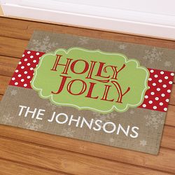 Holly Jolly Personalized 18x24 Doormat