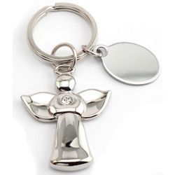 Engravable Angel Key Ring with Tag