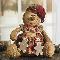 Plush Sitting Lady Gingerbread Doll