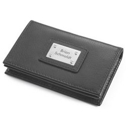 Personalized Secret Message Leather Business Card Case