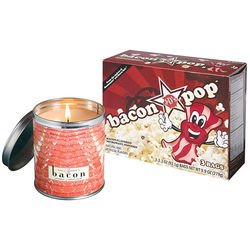 Bacon Candle and Microwaveable Bacon Popcorn