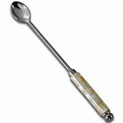 Pearl-Handled Long Bar and Coffee Spoon