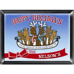 Personalized Reindeer Family Sign