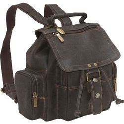 Distressed Leather Mid Size Backpack