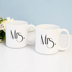 Gatsby Font Mrs. & Mrs. Large Coffee Mugs