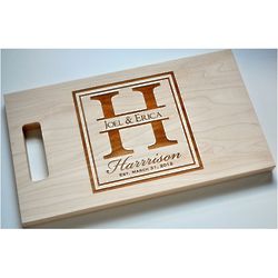 Personalized Engraved Large Initial Wooden Cutting Board