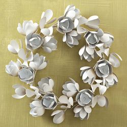 19" Handmade Metal Magnolia Wreath