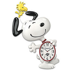 Peanuts Snoopy and Woodstock Wall Clock with Motion