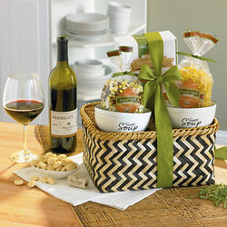 Soup Gift Basket with Wine