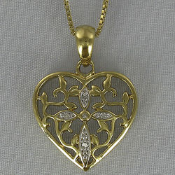 Heart and Cross Pendant Necklace