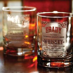 2 Personalized Whiskey Label Whiskey Glasses
