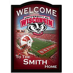 Wisconsin Badgers Personalized Welcome Sign Wall Decor