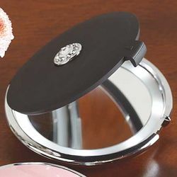 Matte Black Lighted Dual Compact Mirror