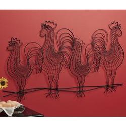 Wire Roosters 3D Wall Art