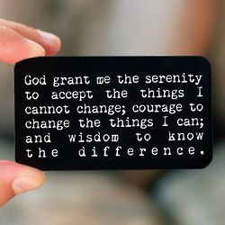 God Grant Me the Serenity Wallet Note Insert in Black