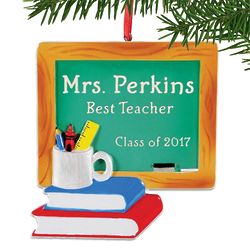 Personalized Best Teacher Holiday Ornament