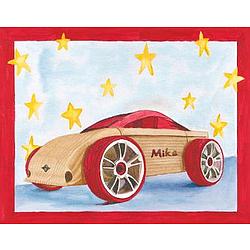 Personalized Wooden Car Watercolor