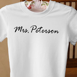 Personalized Newlywed Bride Name T-Shirt