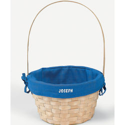 Basket with Personalized Blue Liner
