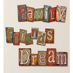 Dream, Family, or Friends Wall Plaque