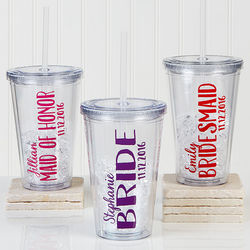 Bridesmaid On the Go Personalized Acrylic Insulated Cup
