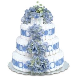 3-Tier Diaper Cake with Accent Ribbon