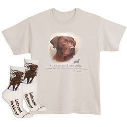 Chocolate Labrador Dog Breed T-Shirt and Socks