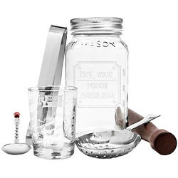 Pick Your Poison Personalized Mason Jar Mixology Set