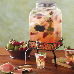 Glass Beverage Dispenser with Stand