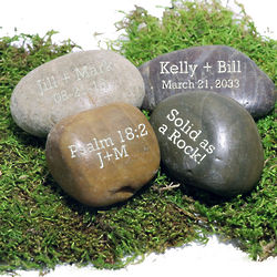 Personalized You Rock! Natural Beach Stone Paper Weight