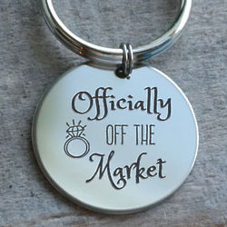 Officially Off the Market Engraved Key Chain
