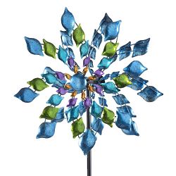 Peacock Wind Spinner in Blue and Green