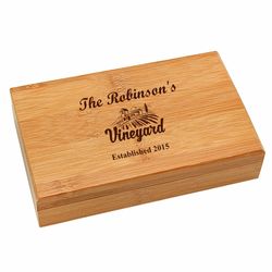 Personalized Vineyard 2-Piece Bamboo Wine Tool Gift Set
