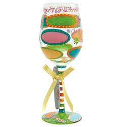 Hostess with the Mostest Hand-Painted Wine Glass