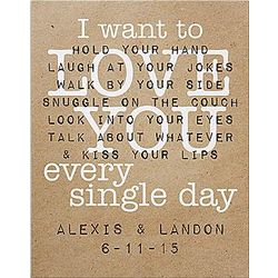 Personalized Love You Every Single Day Canvas