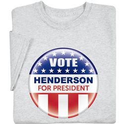 Personalized Vote For President Button Shirt