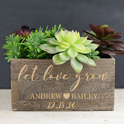 Personalized Let Love Grow Planter Box