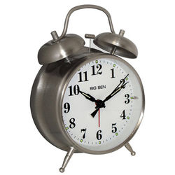 Big Ben Twin Bell Alarm Clock in Silver