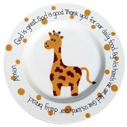 Personalized Prayer Plate with Giraffe Design