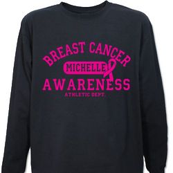 Long Sleeve Breast Cancer Awareness Athletic Dept T-Shirt