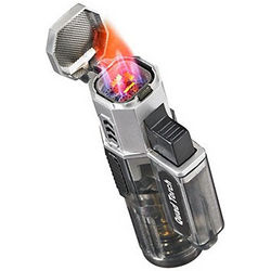 Black Quad Torch Red Flame Lighter