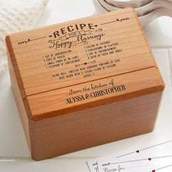 Recipe for a Happy Marriage Personalized Wedding Recipe Box