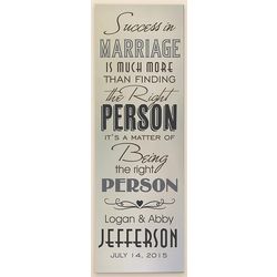 Success in Marriage Personalized Canvas Wall Hanging
